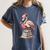 Book Lover Cute Flamingo Reading Teacher Librarian Women Women's Comfort Colors T-Shirt Denim