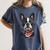 Boston Terrier American Flag Women's Comfort Colors T-Shirt Denim