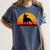 Boston Terrier Bostie Sunset Retro Dog Pet Mom Dad Women's Comfort Colors T-Shirt Denim