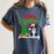 Boston Terrier Christmas Tree Lights Xmas Dog Lover Women's Comfort Colors T-Shirt Denim