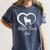 Boston Terrier Dad Cute Boston Terrier Silhouette Heart Premium Women's Comfort Colors T-Shirt Denim