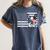 Boston Terrier Dog 4th Of July US American Flag Patriotic Women's Comfort Colors T-Shirt Denim