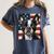 Boston Terrier Dog American Flag 4th Of July Patriotic Puppy Women's Comfort Colors T-Shirt Denim