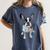 Boston Terrier Dog Motif Pet Art Boston Terrier Men Women Kids Women's Comfort Colors T-Shirt Denim