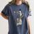 Boston Terrier Dog Graphic Pet Art Boston Terrier For Men Women Kids Women's Comfort Colors T-Shirt Denim