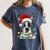 Boston Terrier Dog Santa Christmas Tree Lights Xmas Women's Comfort Colors T-Shirt Denim