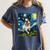Boston Terrier Dog Starry Night Painting Women's Comfort Colors T-Shirt Denim