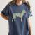 Boston Terrier Flower Silhouette Floral Dog Men Women Girls Kids Women's Comfort Colors T-Shirt Denim