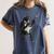 Boston Terrier Guitar Women's Comfort Colors T-Shirt Denim