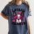 Boston Terrier Heart Glasses Girls Bostie Valentines Day Women's Comfort Colors T-Shirt Denim