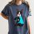 Boston Terrier I Love Mom Apparel Women's Comfort Colors T-Shirt Denim