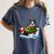 Boston Terrier Merry Christmas Tree Lights Dog X-Mas Dogs Women's Comfort Colors T-Shirt Denim