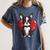 Boston Terrier Mom Dad Bostie Dog Lover Valentines Day Women's Comfort Colors T-Shirt Denim