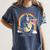 Boston Terrier Riding Dinosaur T-Rex Boys Kids Rainbow Women's Comfort Colors T-Shirt Denim