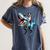 Boston Terrier Riding T-Rex Dinosaur Dog Lover Women's Comfort Colors T-Shirt Denim