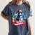 Boston Terrier Santa Claus Coffee Mug Merry Christmas Dogs Women's Comfort Colors T-Shirt Denim