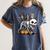 Boston Terrier Skeleton Mummy Witch Halloween Women's Comfort Colors T-Shirt Denim