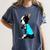 Boston Terrier Tattoos I Love Mom Women's Comfort Colors T-Shirt Denim