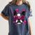 Boston Terrier Valentines Day Shirt Heart Dog Lover Women's Comfort Colors T-Shirt Denim