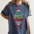 All Is Calm Said No 1st Grade Teacher Ever Christmas Teacher Women's Comfort Colors T-Shirt Denim