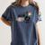 Cut Music Teacher Shirt With a Piano Keys Notes And Flowers Women's Comfort Colors T-Shirt Denim