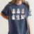 Cute Boo Ghost Reading Books Halloween Librarian Teacher Kid Women's Comfort Colors T-Shirt Denim
