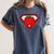 Cute Distressed Super Teacher Superhero Apple Shirt Women's Comfort Colors T-Shirt Denim