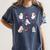 Cute Ghost Cat Playing Musical Halloween Music Teacher Women's Comfort Colors T-Shirt Denim Cute Ghost Cat Playing Musical Halloween Music Teacher Women's Comfort Colors T-Shirt Denim
