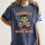 Cute Halloween Teacher Librarian Frankenstein Reading Books Women's Comfort Colors T-Shirt Denim