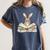 Cute Reading Bunny Glasses Books Bookworm Reader Teacher Women's Comfort Colors T-Shirt Denim