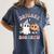 Daycare Boo Crew Groovy Halloween Floral Ghost Kid Teacher Women's Comfort Colors T-Shirt Denim