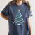 DNA Helix Christmas Tree Scientist Biology Science Teacher Women's Comfort Colors T-Shirt Denim