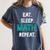 Eat Sleep Math Repeat Math Teacher Men Women Girls Kids Women's Comfort Colors T-Shirt Denim