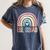 ESL Squad Teacher Crew Team Back To School English Rainbow Women's Comfort Colors T-Shirt Denim ESL Squad Teacher Crew Team Back To School English Rainbow Women's Comfort Colors T-Shirt Denim