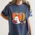 Fall Book Pumpkin Ghost Reading Books Halloween Teacher Women's Comfort Colors T-Shirt Denim