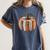 Fall Book Pumpkin Retro Reading Halloween Teacher Librarian Women's Comfort Colors T-Shirt Denim