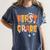 First Grade Dream Retro Team Fall Halloween Spooky Teachers Women's Comfort Colors T-Shirt Denim First Grade Dream Retro Team Fall Halloween Spooky Teachers Women's Comfort Colors T-Shirt Denim