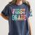 First Grade Dream Team Back To School 1st Grade Teacher Women's Comfort Colors T-Shirt Denim