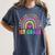 First Grade Rainbow Girls Boys Teacher Team 1st Grade Squad Women's Comfort Colors T-Shirt Denim