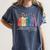 Floral Books Never Underestimate A Public School Teacher Women's Comfort Colors T-Shirt Denim