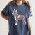 Floral FLower Boston Terrier Mom Grandma Women's Comfort Colors T-Shirt Denim