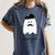 French Teacher Halloween Bonjour Ghost Women's Comfort Colors T-Shirt Denim French Teacher Halloween Bonjour Ghost Women's Comfort Colors T-Shirt Denim