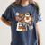Ghost Reading Books Halloween Bow Spooky Teacher Student Women's Comfort Colors T-Shirt Denim