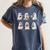 Ghost Reading Books Teacher Halloween Librarian Cute Boook Women's Comfort Colors T-Shirt Denim