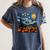 Halloween Pumpkin Starry Night Van Gogh Art Teacher Women's Comfort Colors T-Shirt Denim Halloween Pumpkin Starry Night Van Gogh Art Teacher Women's Comfort Colors T-Shirt Denim