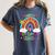 Happy 50th Days Of School Rainbow Teacher 50 Days Smarter Women's Comfort Colors T-Shirt Denim Happy 50th Days Of School Rainbow Teacher 50 Days Smarter Women's Comfort Colors T-Shirt Denim