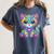 Happy Dot Day Colorful Polka Dot Cat Kitten Teachers Kids Women's Comfort Colors T-Shirt Denim