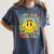 Happy To See Your Face Hippie Smile Back To School Teachers Women's Comfort Colors T-Shirt Denim