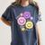 Happy To See Your Face Teacher Flower Back To School Women's Comfort Colors T-Shirt Denim