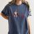 Heartbeat Boston Terrier Dog Women's Comfort Colors T-Shirt Denim